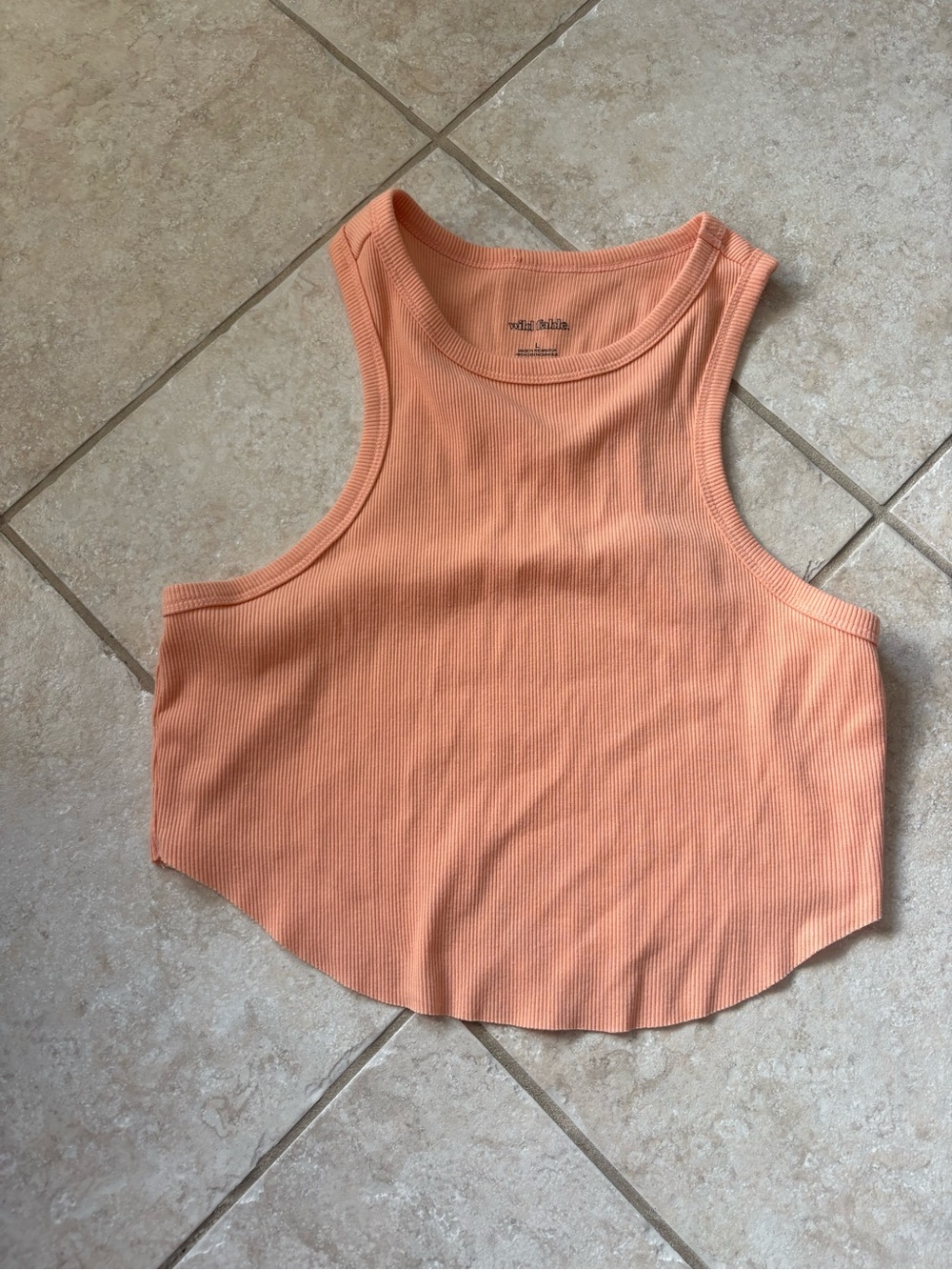 wild fable Peach Ribbed Cropped Tank